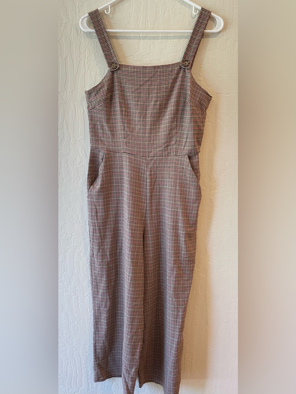 Gypsies & Moondust Plaid Wide-Leg Jumpsuit in Brown and Black